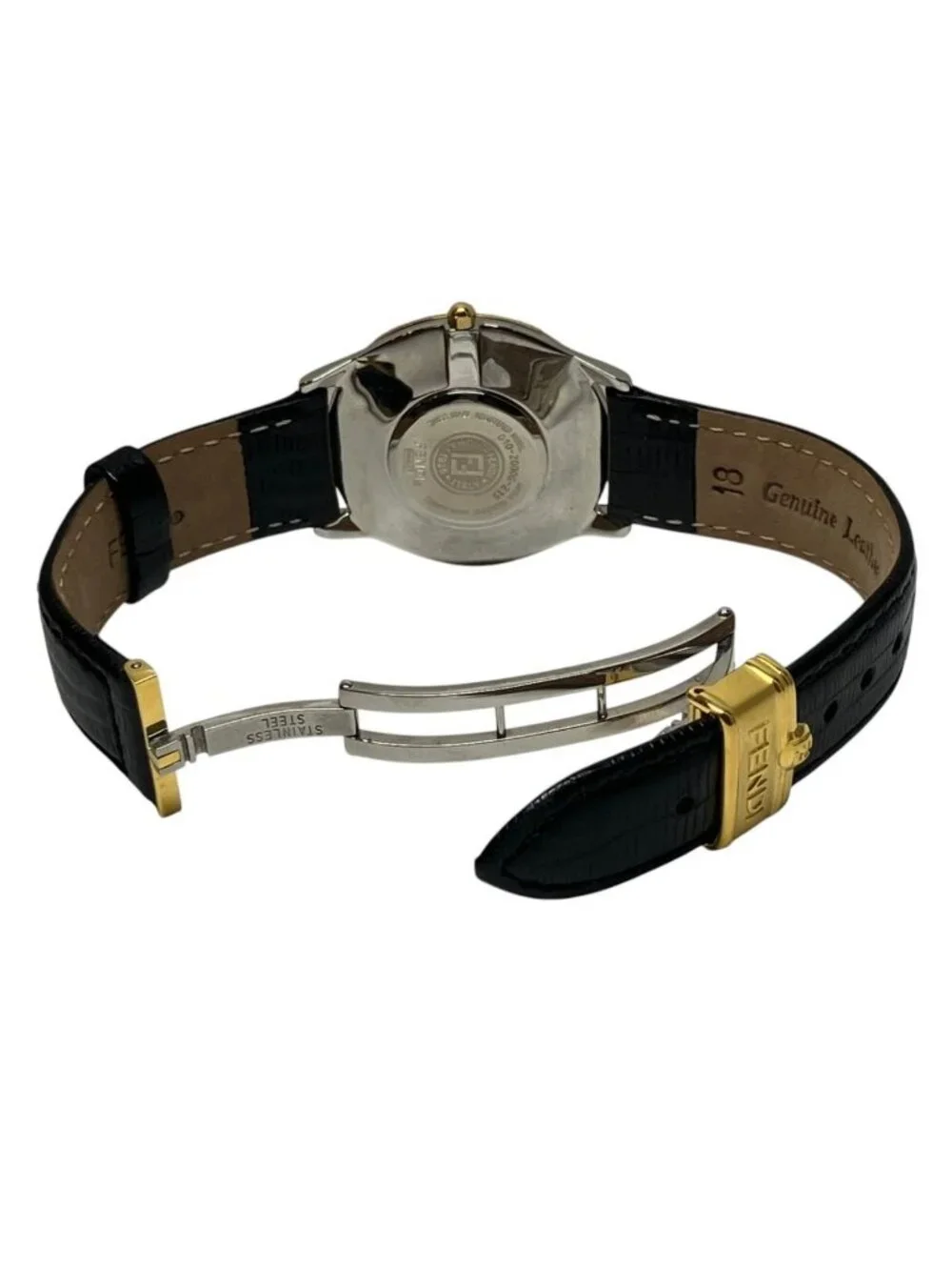 Fendi Watch SS Leather Quartz White Dial